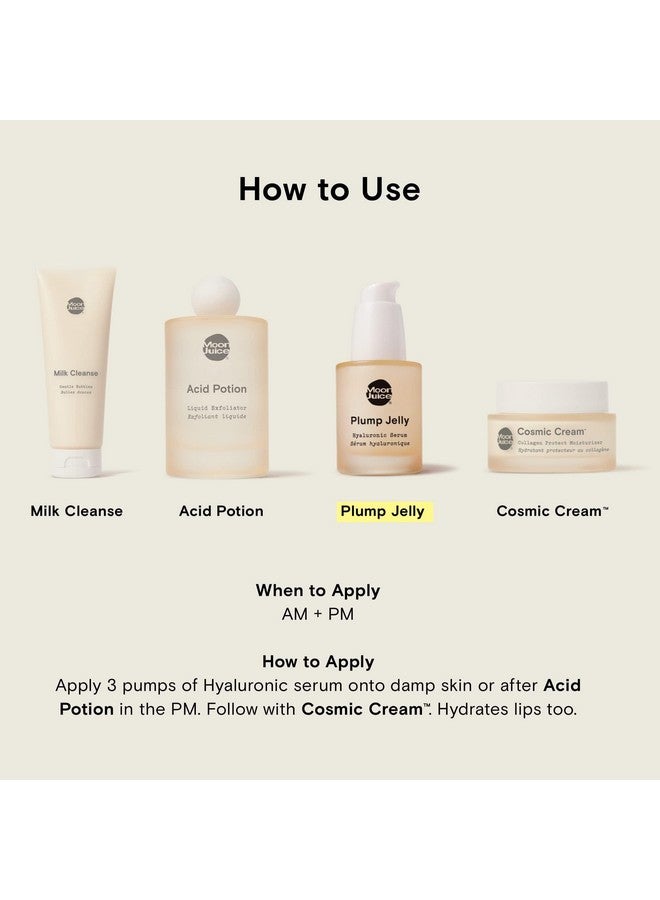 Moon Juice Plump Jelly Hyaluronic Acid Serum for Face | Skin Serum for Hydration, Elasticity & Bounce | Hyaluronic Acid, Peptides & Mushrooms | Clean, Vegan, Cruelty-Free | 30ml (1 fl oz) - Image 5