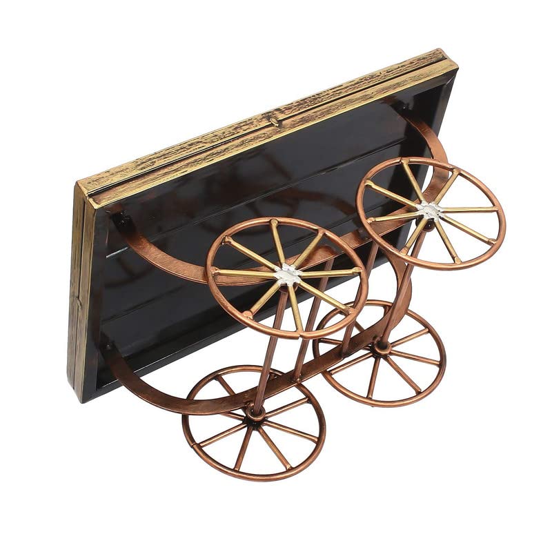 SUNTOWN Wrought Iron Decorative showpiece Serving Trolley for Table Decor Perfect for Living Room/Hotel/restaurent/Bedroom/Drawing Room/Home décor/Office/Dining Table/Gift/Multicolor/Size 13*7*9 in - Image 3