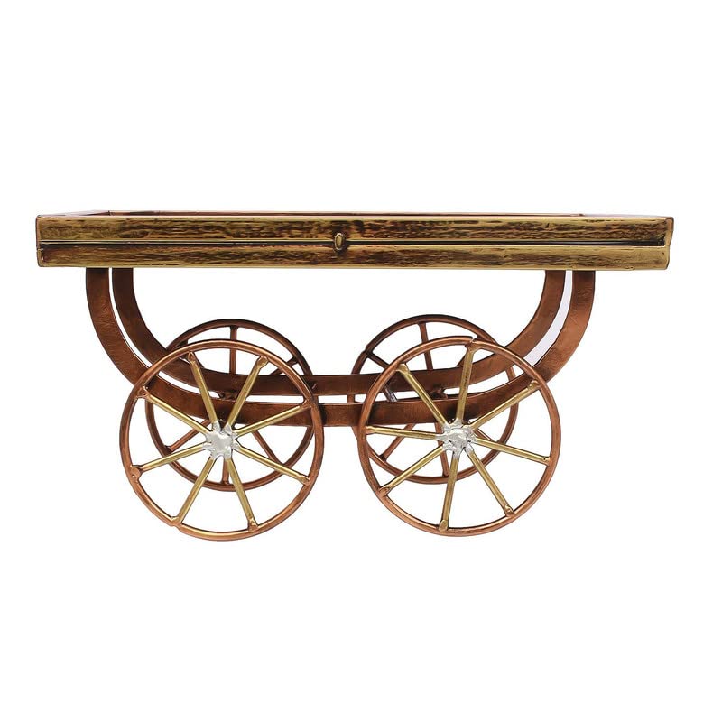 SUNTOWN Wrought Iron Decorative showpiece Serving Trolley for Table Decor Perfect for Living Room/Hotel/restaurent/Bedroom/Drawing Room/Home décor/Office/Dining Table/Gift/Multicolor/Size 13*7*9 in - Image 4