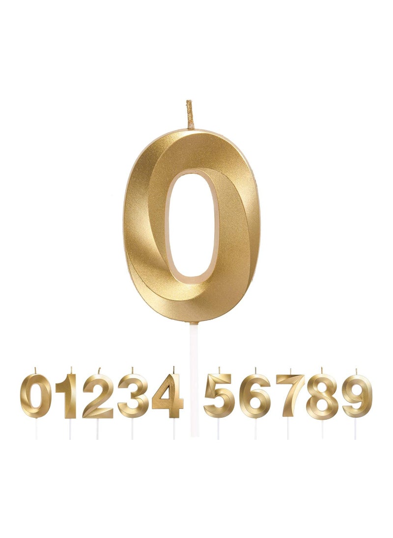 Generic - Gold Number Candles For Happy Birthday Cake and Party Number 0 - Image 1