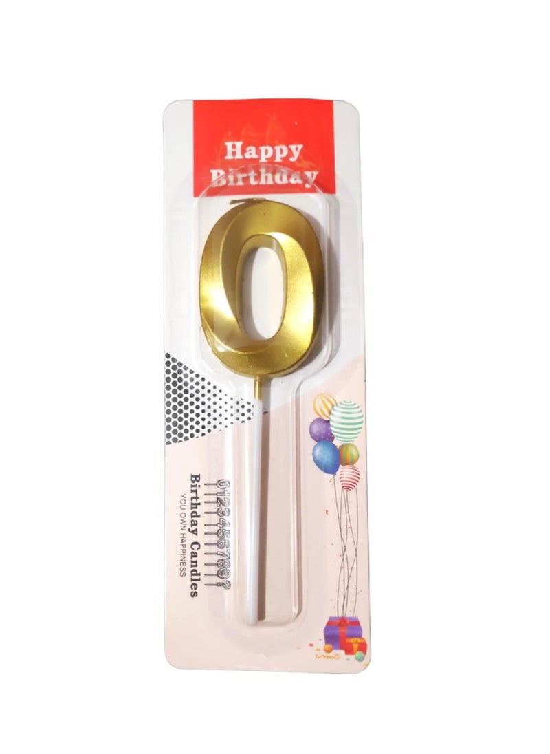 Generic - Gold Number Candles For Happy Birthday Cake and Party Number 0 - Image 1