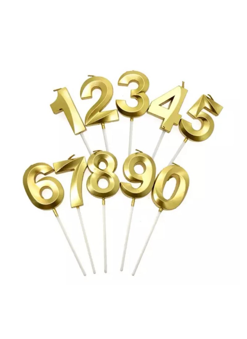 Generic - Gold Number Candles For Happy Birthday Cake and Party Number 0 - Image 1