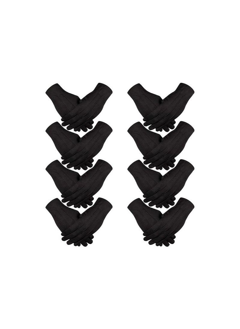 8 Pairs Nylon Cotton Gloves, Costume Uniform Police Parade Gloves, Formal Tuxedo Honor Guard Parade For Women Men, For Security Guards, Guards of Honor, Ceremonies, Waiters, Beauticians and Pilots