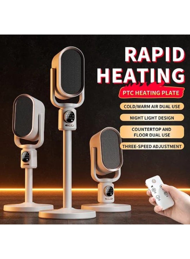 BlueFire Heating Fan DGS-N6 – 1800W Portable Electric PTC Heater for Home & Office, Fast Heating & Cooling Fan, Remote Control, Adjustable Thermostat, Overheat Protection, Quiet Desktop/Floor Space Heater with 2H/4H/8H Timer, LED Lighting, ABS Flame-Retardant Body, 110V/220V, Ideal for Large Rooms - Image 2