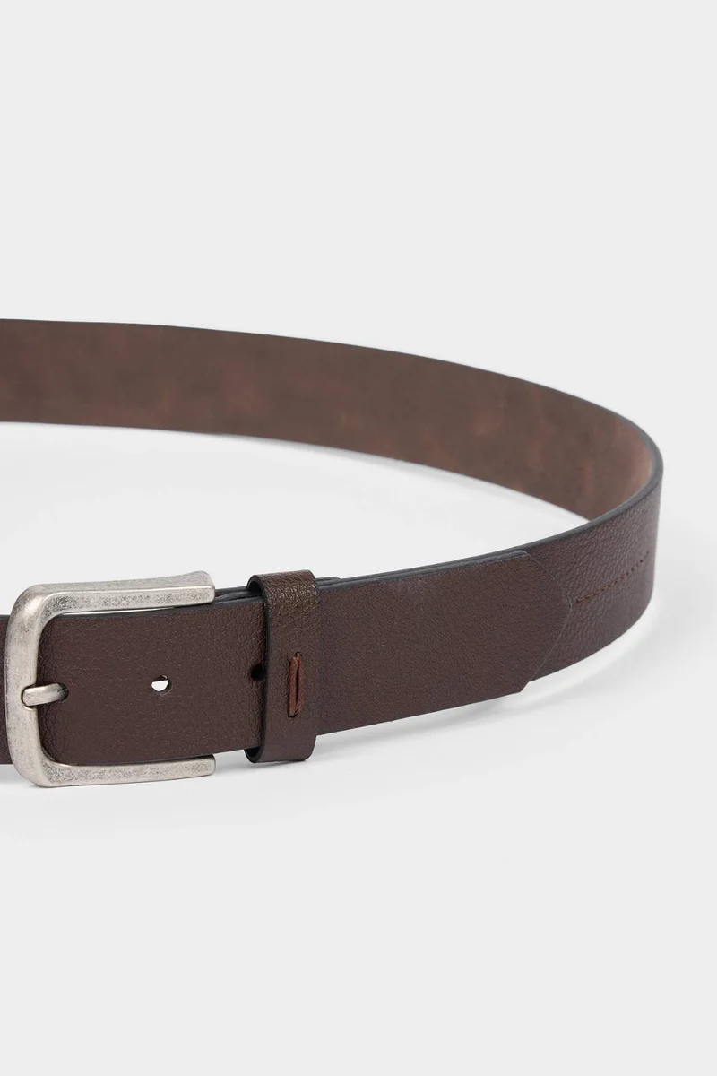 ديفاكتو Man Rectangle Clasp Faux Leather Jean Belt