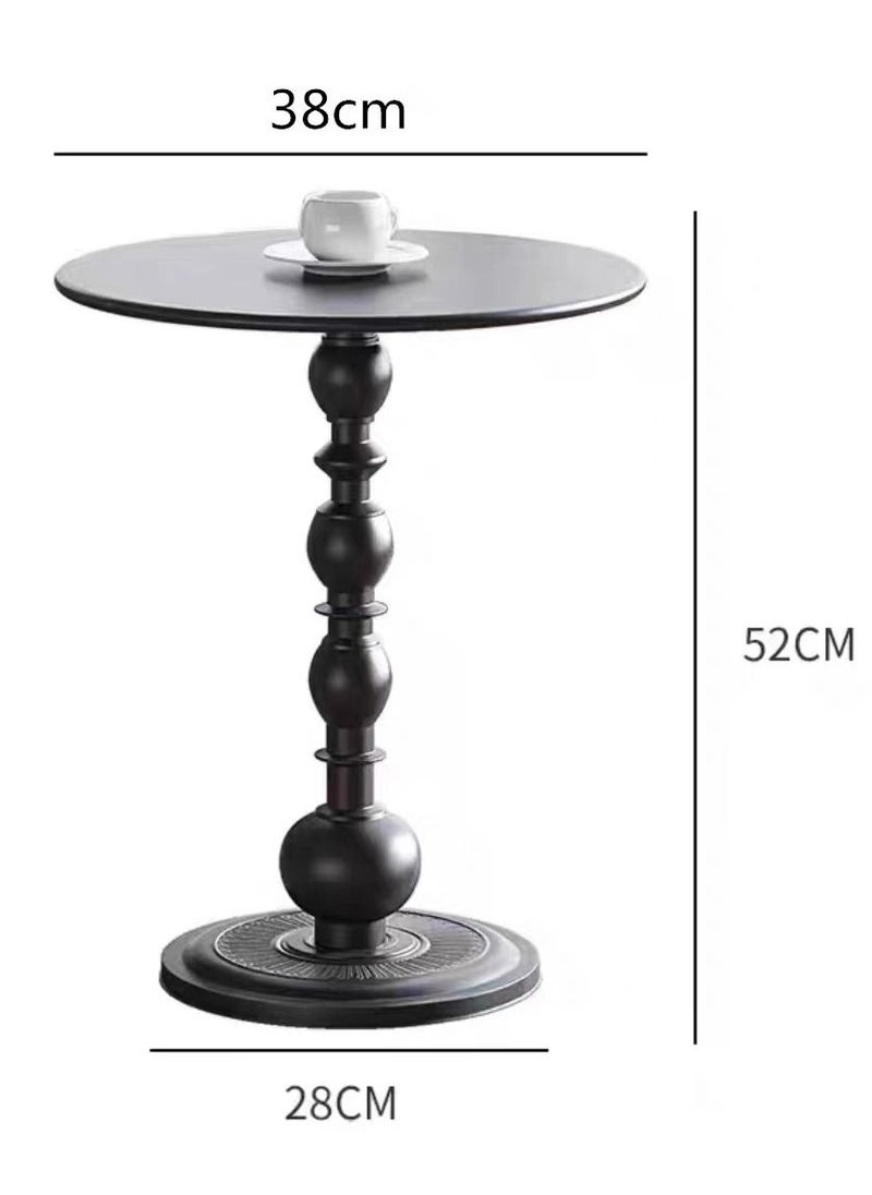 XiuWoo - Nordic Sofa Side Cabinet Living Room Home Small Coffee Table Modern Minimalist Corner, Metal Iron Outdoor Round Table Weather Resistant Anti-Rust Outdoor End Table 52X38X28 Cm - Image 1
