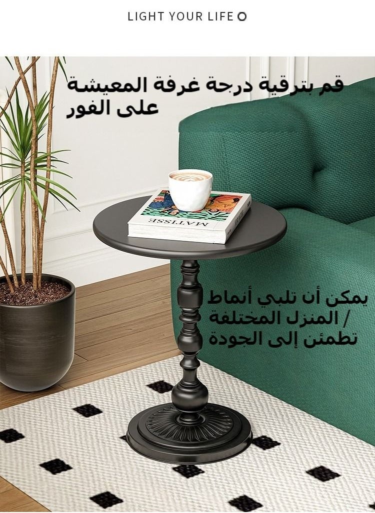 XiuWoo - Nordic Sofa Side Cabinet Living Room Home Small Coffee Table Modern Minimalist Corner, Metal Iron Outdoor Round Table Weather Resistant Anti-Rust Outdoor End Table 52X38X28 Cm - Image 1
