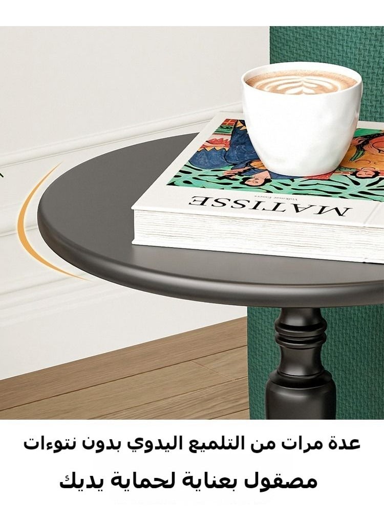 XiuWoo - Nordic Sofa Side Cabinet Living Room Home Small Coffee Table Modern Minimalist Corner, Metal Iron Outdoor Round Table Weather Resistant Anti-Rust Outdoor End Table 52X38X28 Cm - Image 1