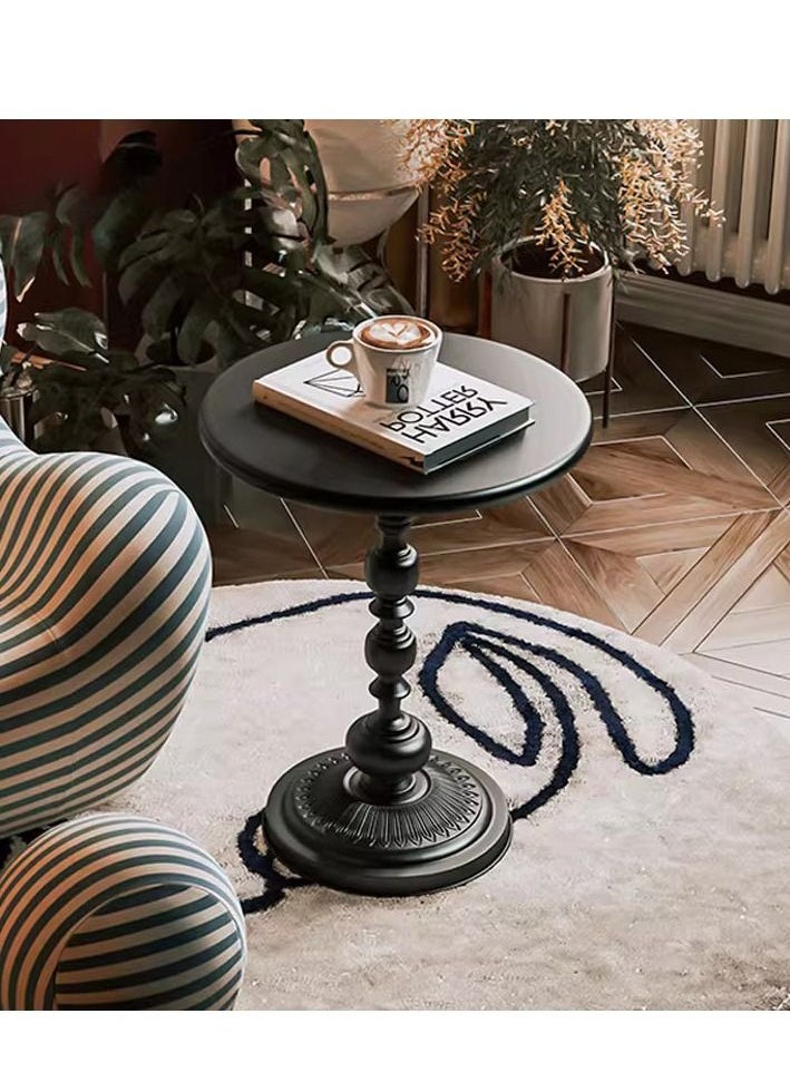 XiuWoo - Nordic Sofa Side Cabinet Living Room Home Small Coffee Table Modern Minimalist Corner, Metal Iron Outdoor Round Table Weather Resistant Anti-Rust Outdoor End Table 52X38X28 Cm - Image 1