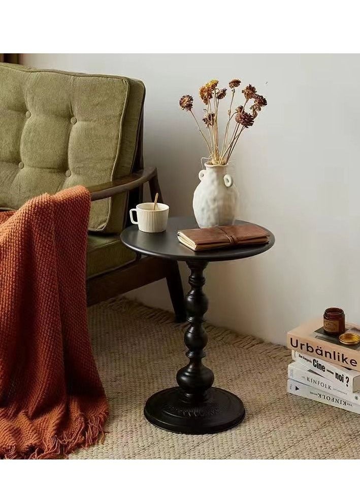 XiuWoo - Nordic Sofa Side Cabinet Living Room Home Small Coffee Table Modern Minimalist Corner, Metal Iron Outdoor Round Table Weather Resistant Anti-Rust Outdoor End Table 52X38X28 Cm - Image 1