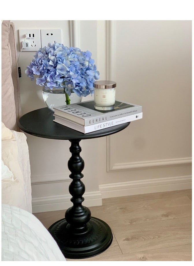 XiuWoo - Nordic Sofa Side Cabinet Living Room Home Small Coffee Table Modern Minimalist Corner, Metal Iron Outdoor Round Table Weather Resistant Anti-Rust Outdoor End Table 52X38X28 Cm - Image 1