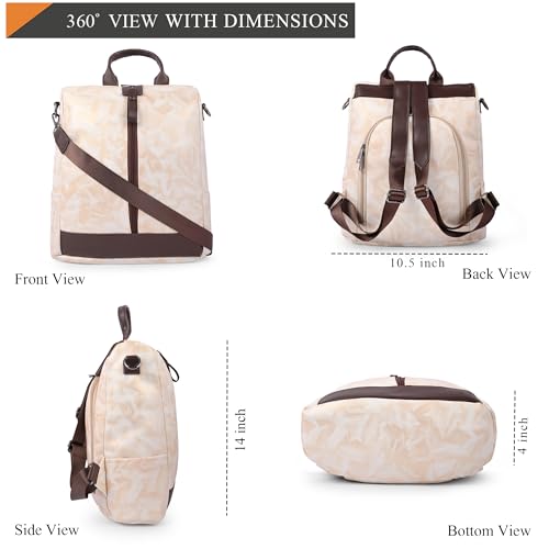 ADISA Faux Leather Unisex Backpack Bag for Men Women Boys Girls (BPH065-CRE) - Image 2
