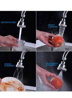 Excefore Faucet Aerator Faucet Sprayer Attachment, Kitchen Faucet Head Replacement with 4 Spray Modes, 360° Swivel Faucet Extender Anti-Splash Sink Sprayer Faucet Nozzle Head (Diamond, Silver)  - Image 4