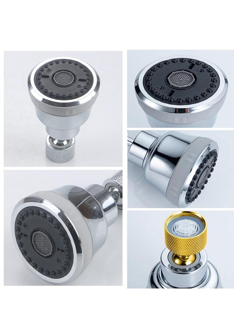 Excefore - Faucet Aerator Faucet Sprayer Attachment, Kitchen Faucet Head Replacement with 4 Spray Modes, 360° Swivel Faucet Extender Anti-Splash Sink Sprayer Faucet Nozzle Head (Diamond, Silver) - Image 1