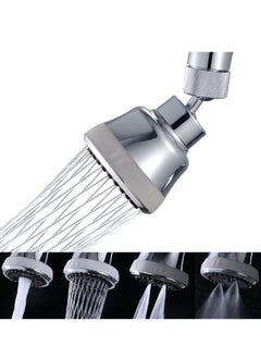 Excefore Faucet Aerator Faucet Sprayer Attachment, Kitchen Faucet Head Replacement with 4 Spray Modes, 360° Swivel Faucet Extender Anti-Splash Sink Sprayer Faucet Nozzle Head (Diamond, Silver)  - Image 5