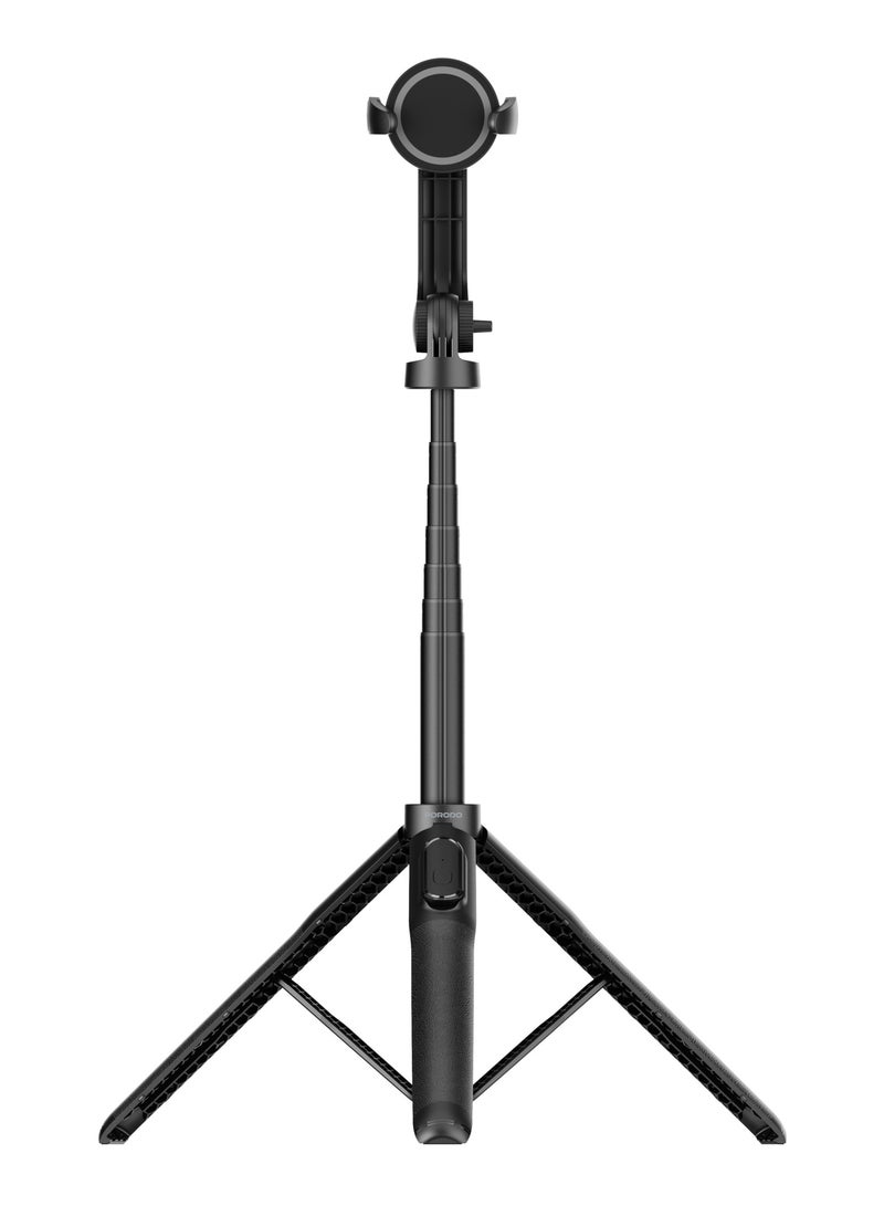 بورودو عصا سيلفي مغناطيسية قابلة للتمديد بطول 150 سم مع حامل ثلاثي الأرجل وجهاز تحكم عن بعد - أسود - Image 1