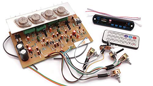 Electronicspices Electronic Spices Combo of 250 W DIY 2N3773 Transistor Audio Amplifier Board with Bluetooth Module Card and Diode Bridge Kit Bluetooth FM with Remote Kit - Image 1