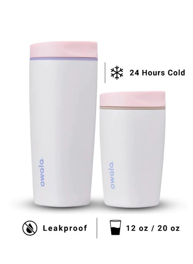 كوب قهوة SmoothSip Slider المعزول من الفولاذ المقاوم للصدأ، سعة ٢٠ أونصة/١٢ أونصة، كوب قهوة مثلجة قابل لإعادة الاستخدام، كوب قهوة ساخنة للسفر، خالٍ من مادة BPA - Image 1