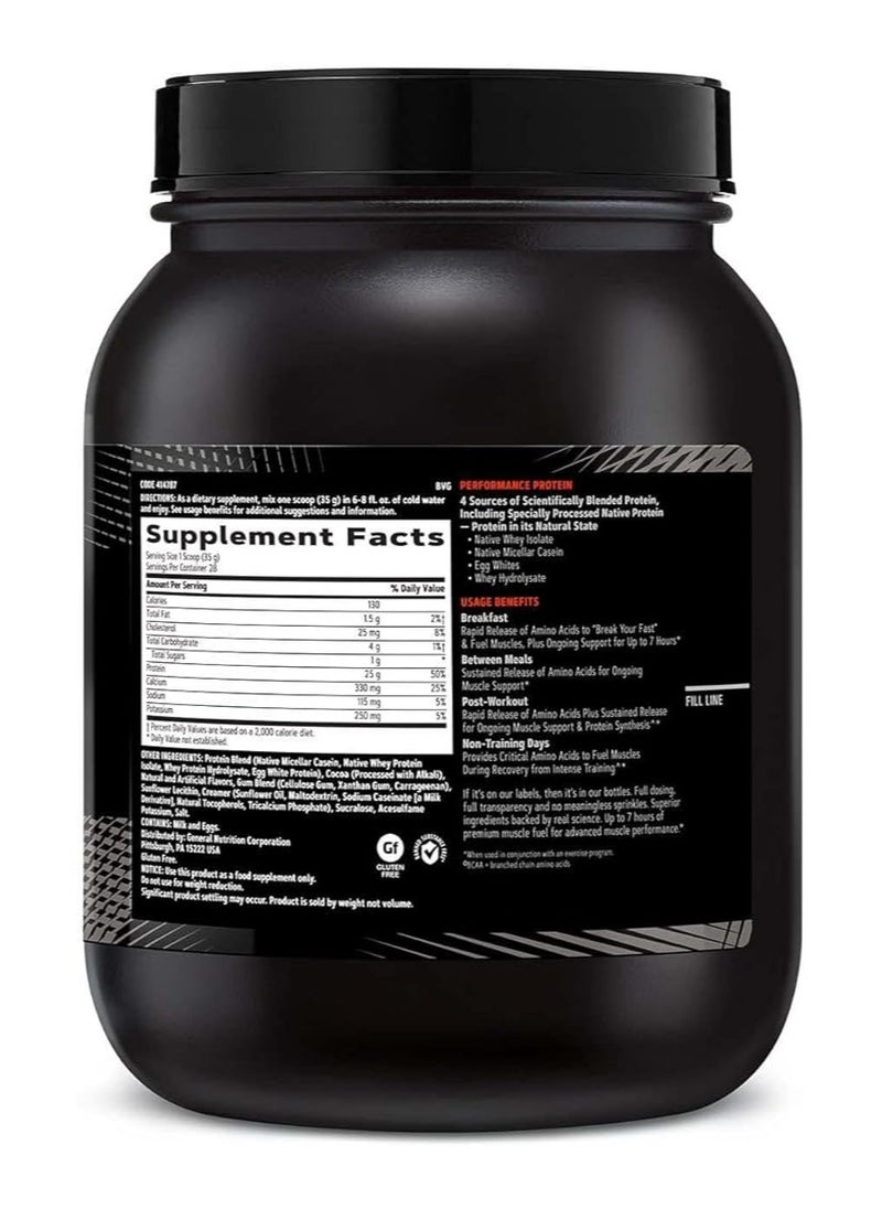 GNC AMP Sustained Protein Blend, Targeted Muscle Building and Exercise Formula, 4 Protein Sources With Rapid & Sustained Release, Gluten Free, Chocolate Milkshake – 28 Servings  - Image 2