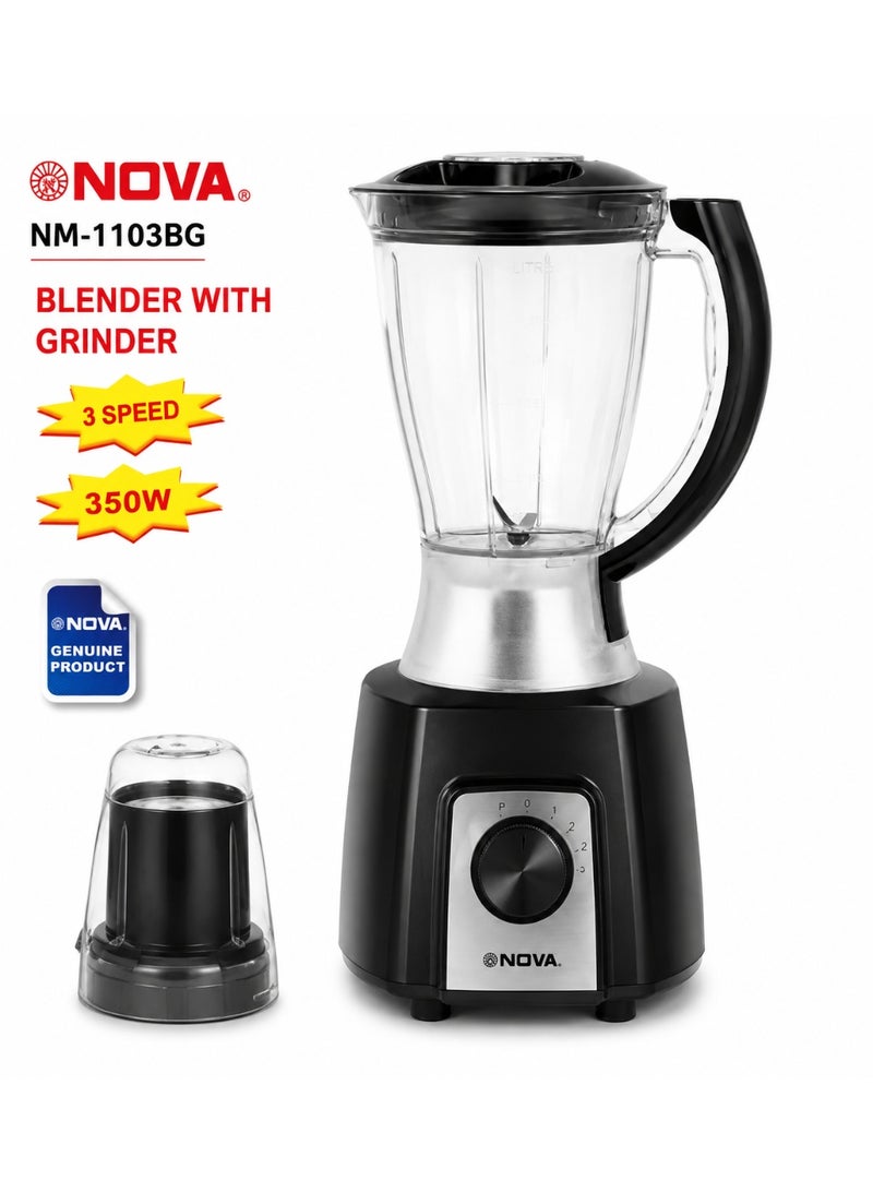 NOVA NM-1103BG Electric Blender 350W with Dry Grinder, 3-Speed - Image 5