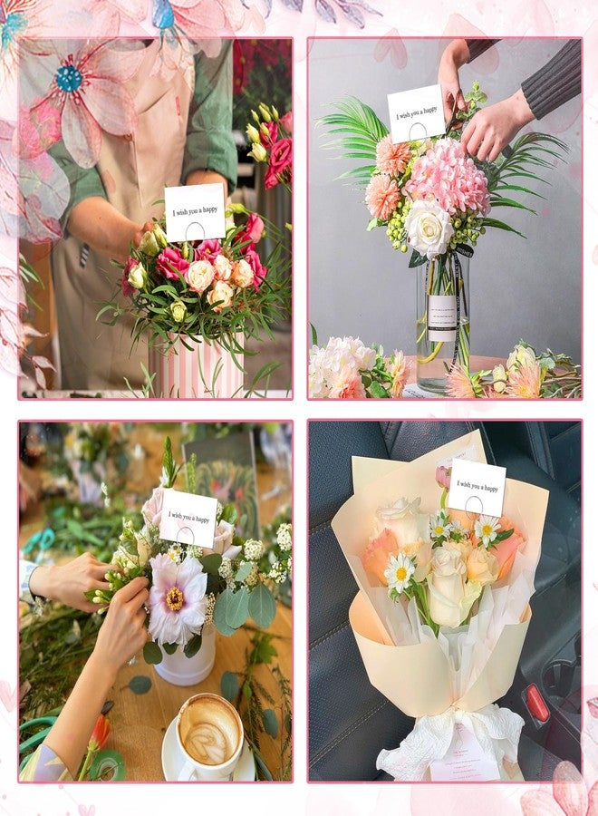 Yimerlen 30 Pcs Metal Wire Floral Picks 13 Inch Wire Floral Place Card Holder Picks, Photo Memo Holder, Round Table Name Number Card Holder for Wedding Party Birthday (Silver) Round - Image 5