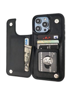 KASTWAVE Wallet Case for iPhone 14 Pro Max Case with Card Holder, Fine Hole Camera Protect, Drop Protection, Wallet Phone Case Flip Leather Cover Men Women  - Image 1