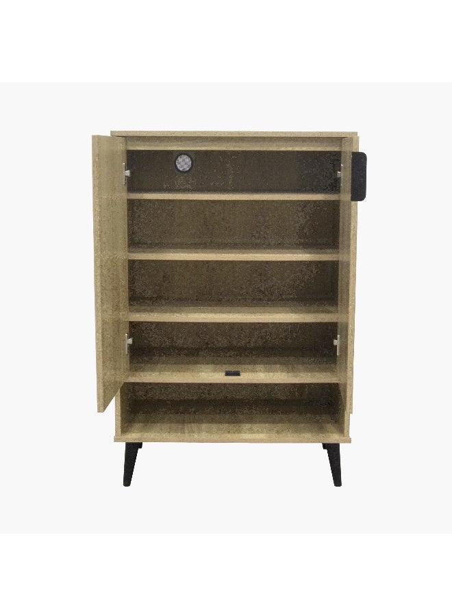 Home Box Movo-Lasero 2 Door Shoe Cabinet w/Open Shelf-Oak-15 Pairs - Image 4