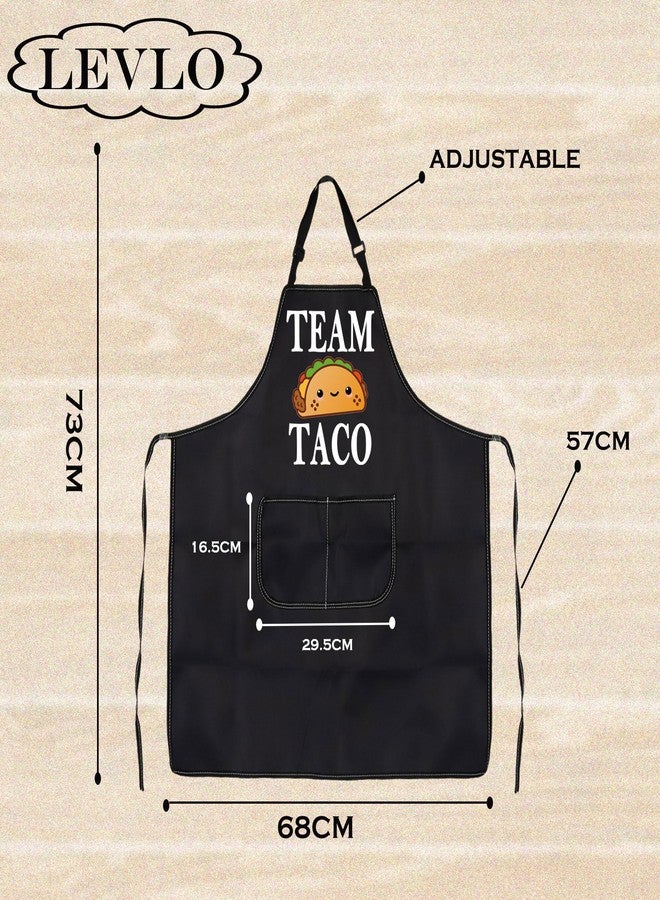 LEVLO Funny Taco Tuesday Gift Team Taco Waterproof Apron Taco Lover Chef Teacher Graduation Gift(Team Taco) - Image 2