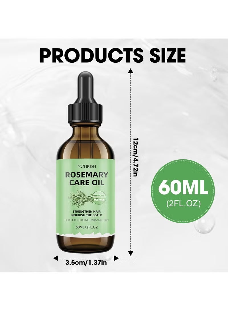jalan 60ml Rosemary Hair Treatment Oil - Strengthens & Repairs Dry Damaged Hair - Promotes Growth & Reduces Breakage - Natural Plant Extract for Scalp Hydration - Image 2