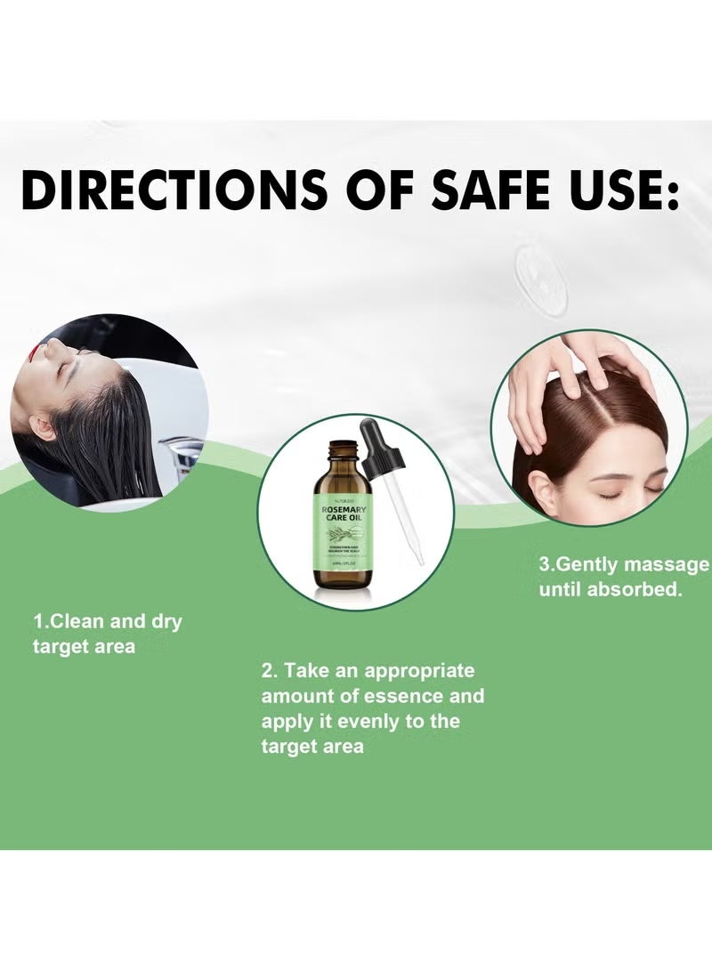 jalan 60ml Rosemary Hair Treatment Oil - Strengthens & Repairs Dry Damaged Hair - Promotes Growth & Reduces Breakage - Natural Plant Extract for Scalp Hydration - Image 4