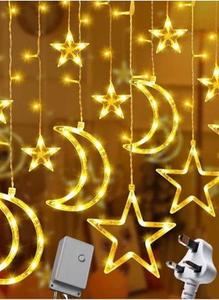 Ramadan curtain with a crescent and star design, 3.5 meters long and 8 flash modes with amazing LED lights, adding a magical touch to the decor of any space. - pzsku/Z3F93A3F121087D1D2705Z/45/_/1737027453/f89e5b06-510b-4f48-82db-7736f39dc2e7