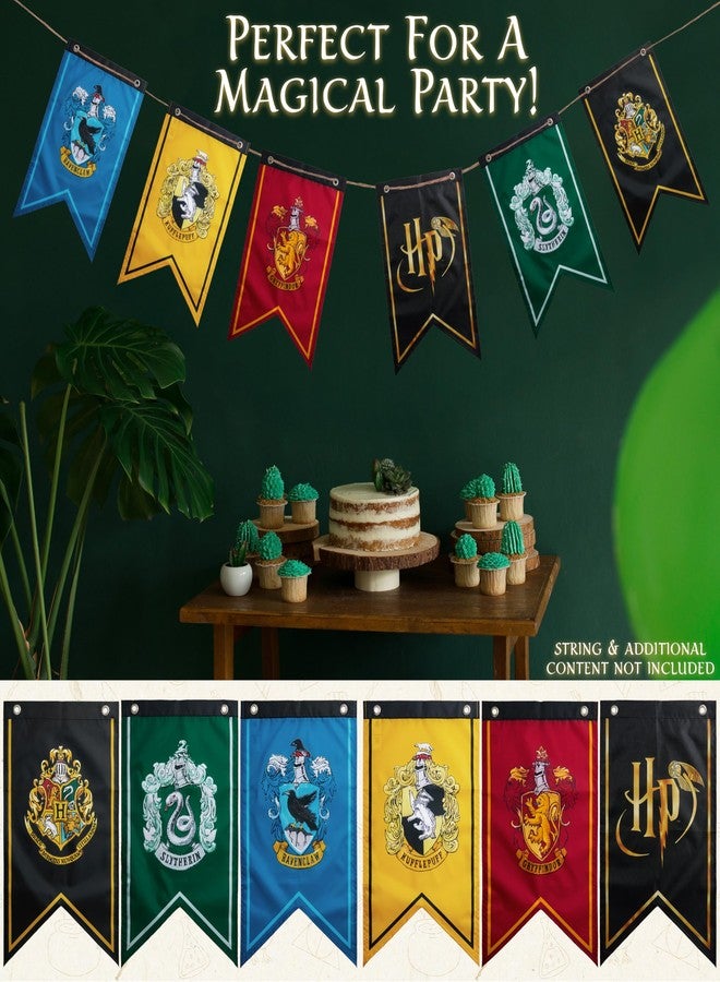 Harry Potter Party Decorations 6 Banners 20” x 12” Hogwarts Flags Birthday & Home Decoration - Image 4