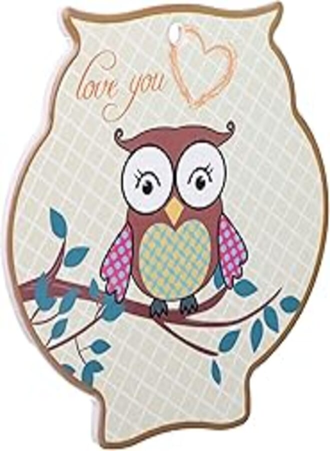 Owl Shape Ceramic Round Coaster - Multi Color