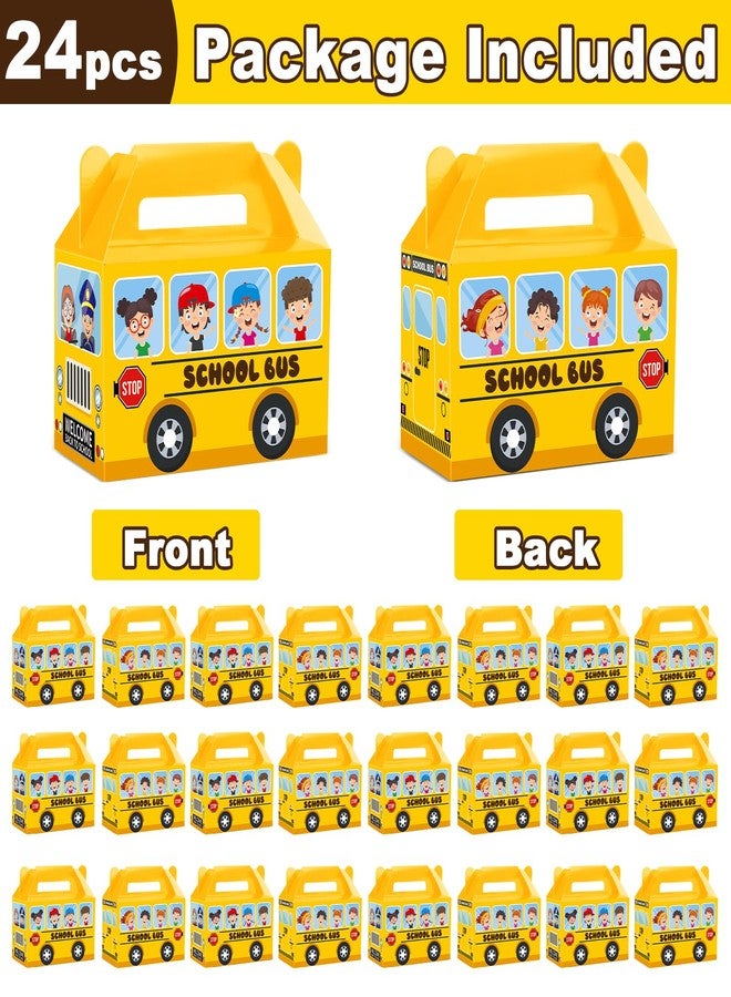 ojustbeok 24Pcs School Bus Party Treat Boxes School Bus Gift Box Party favor Yellow School Bus Goodie Gift Boxes for Kids Classroom Decorations Welcome Back to School Birthday Baby Shower Supplies - Image 2
