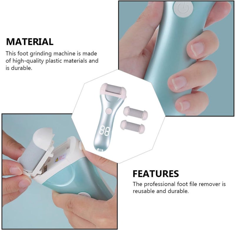 Electric Pedicure Tool Callus Remover with Digital Display Rechargeable Foot File for Dead Skin and Hard Callus Removal Home Feet Care Device Blue - Image 4