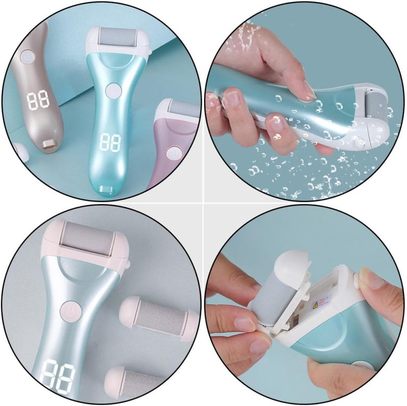 Electric Pedicure Tool Callus Remover with Digital Display Rechargeable Foot File for Dead Skin and Hard Callus Removal Home Feet Care Device Blue - Image 3