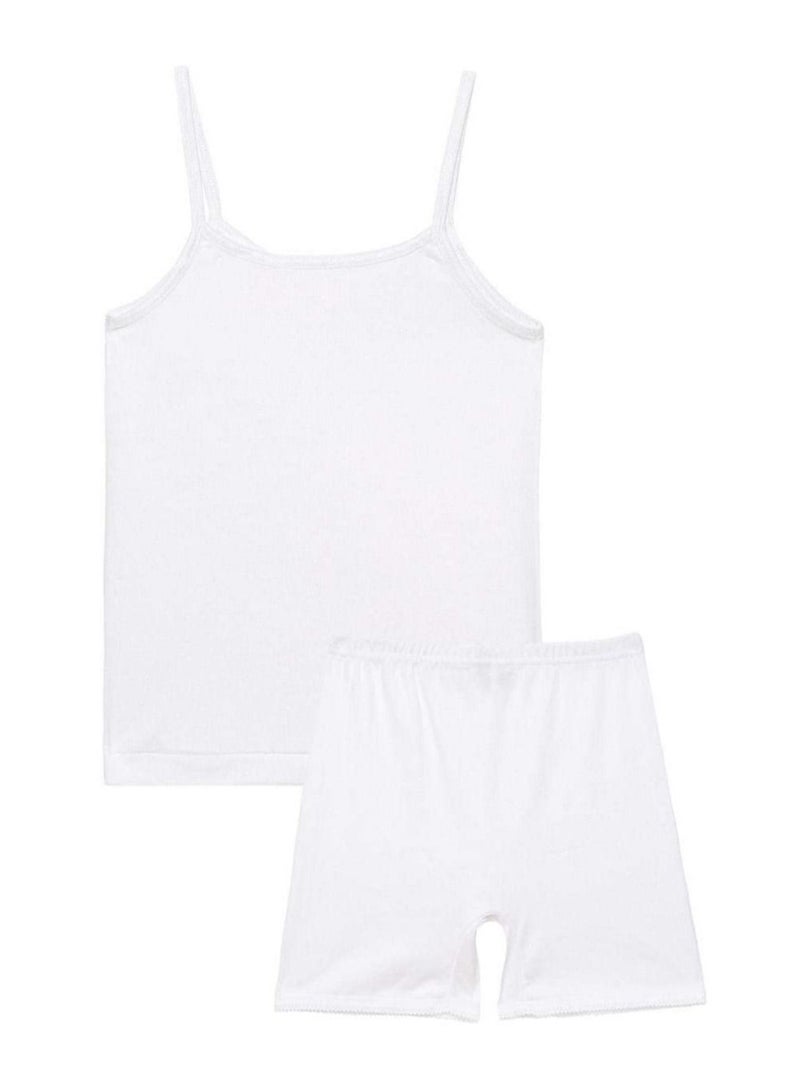 DeloPik EveryOne Girls Cotton White Camsiole and short, Girls White Underwear Set(PACK OF 1)(5-6 YEARS) - Image 2