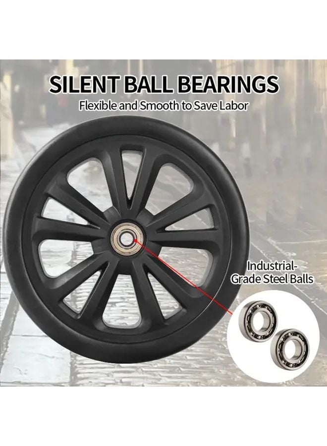 8.03in Diameter Silent Wheels 2pcs For Shopping Carts Trailers Mobile Carts - Image 5