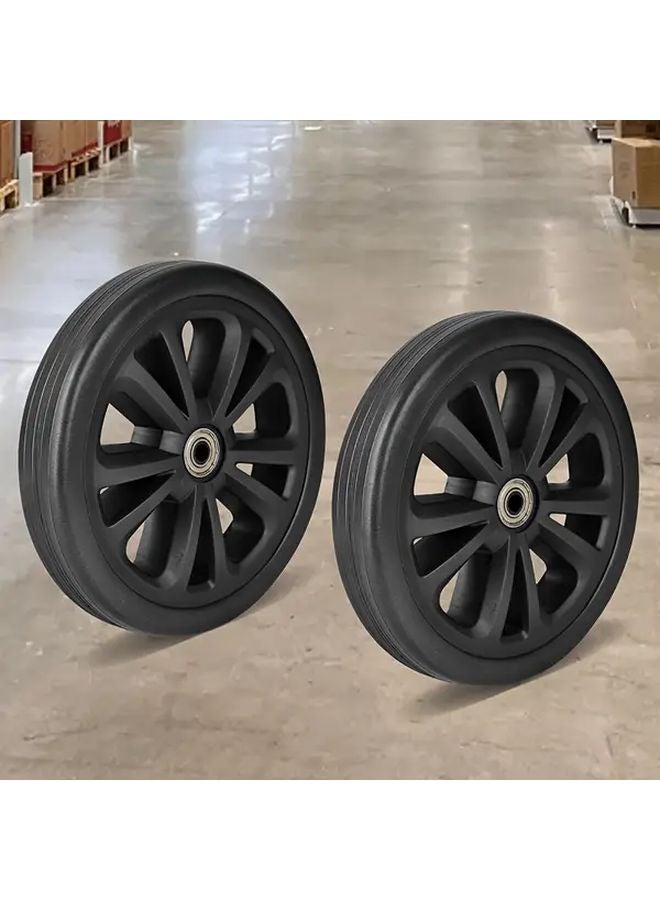 8.03in Diameter Silent Wheels 2pcs For Shopping Carts Trailers Mobile Carts - Image 1