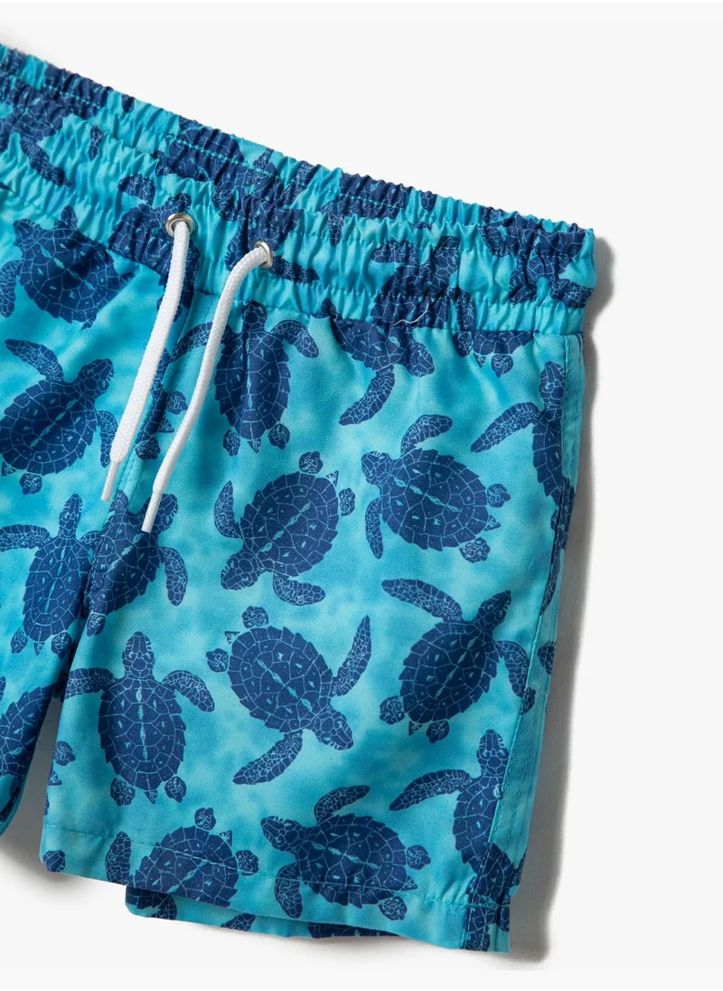 كوتون Swimsuit Drawstring Printed