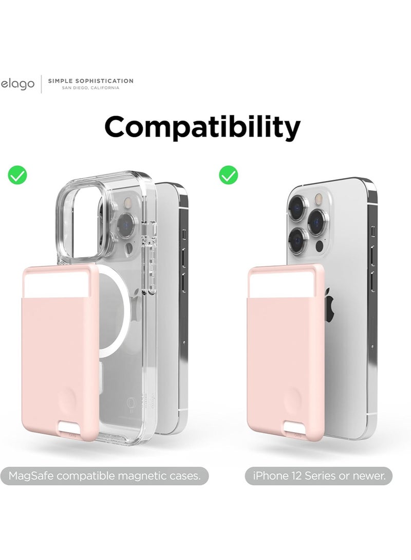 Elago Silicone Card Pocket Compatible with MagSafe Wallet [2 Card Holder Slot] - Sand Pink  - Image 2
