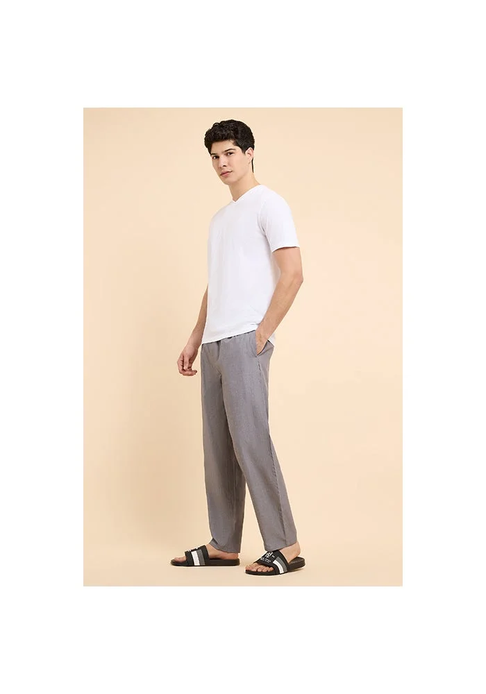 Solid Lounge Pants with Drawstring Waist