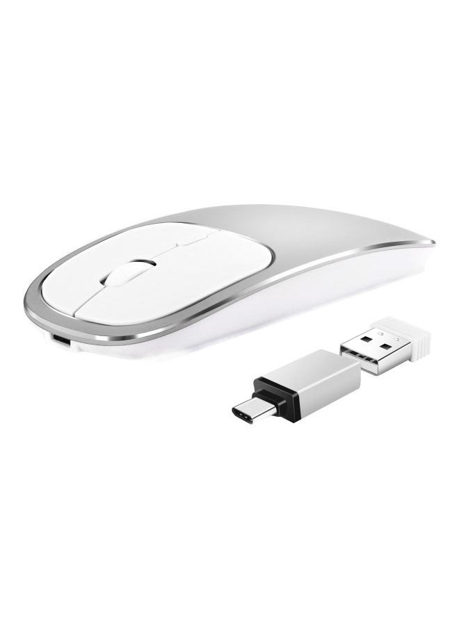 NIBEMINENT Rechargeable Wireless Optical Mouse Silver/White  - Image 1
