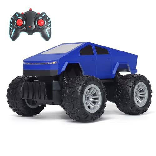 Popsugar Off Roader Rechargeable Remote Control Car | RC Car Monster Truck | 4 Headlight Modes | Lithium Battery | C-Type Charging | 2.4GHz Remote Controller | Made in India,Blue - Image 1
