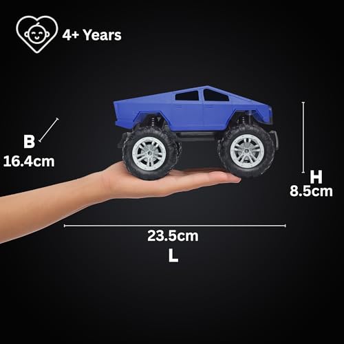 Popsugar Off Roader Rechargeable Remote Control Car | RC Car Monster Truck | 4 Headlight Modes | Lithium Battery | C-Type Charging | 2.4GHz Remote Controller | Made in India,Blue - Image 5