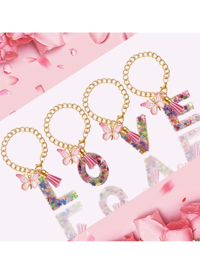 Letter Charm Accessories for Stanley Cup with Handle, Cute Initial Letter A Keychain Handle Charm with Butterfly for Stanley Tumbler for Women Girls - Image 2