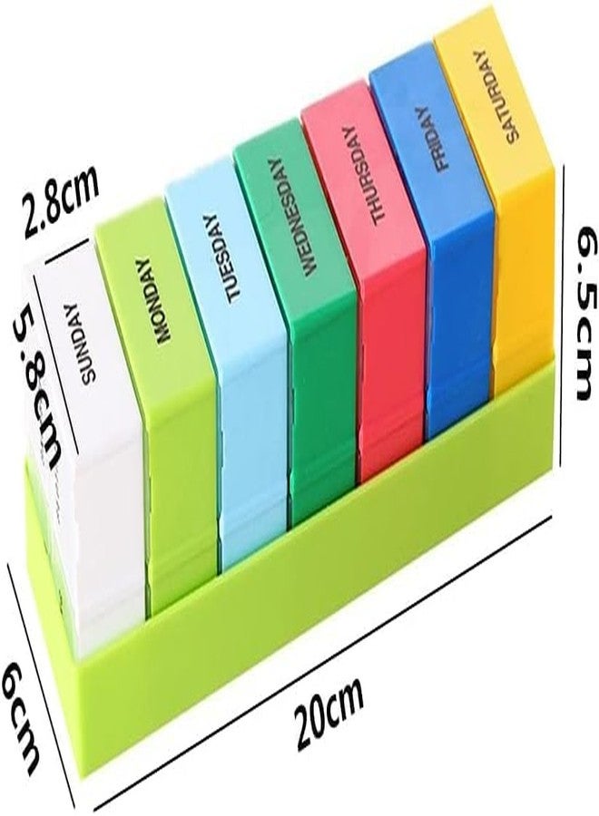 Rabbonix 7 28 Storage Box Pill Drawer Green Medicine Organizer Weekly Pill Box | 01 Pcs - Image 2