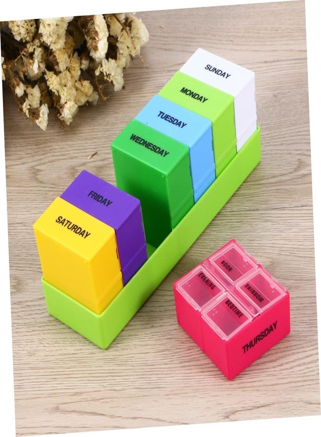 Rabbonix 7 28 Storage Box Pill Drawer Green Medicine Organizer Weekly Pill Box | 01 Pcs - Image 5