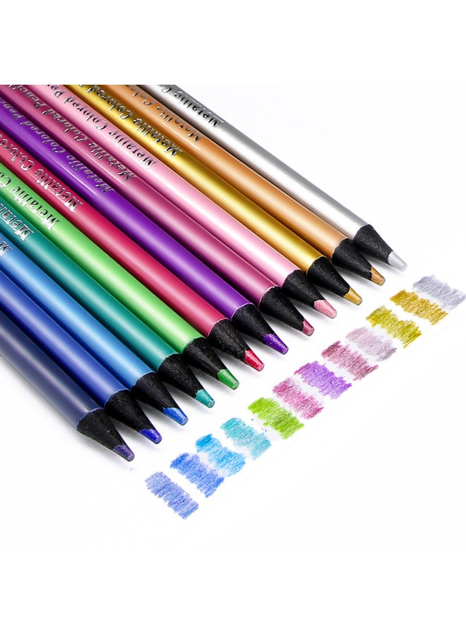 Brutfuner This Model Metal Black Wood 12 Color Pencil 50 Color Creative Graffiti Pen Painting Color Pen Black Card Diy Pen - Image 2
