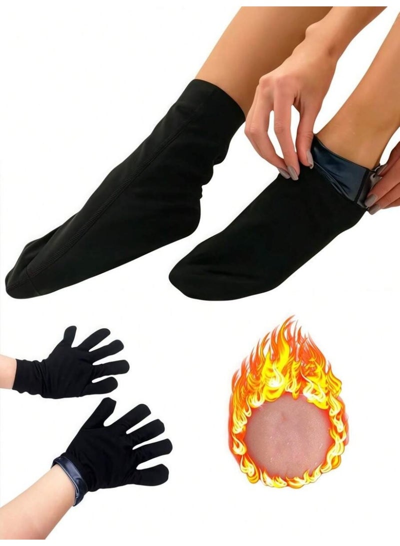 NIBEMINENT Sauna Gloves And Sauna Socks To Enhance And Protect Hand And Foot Moisturizers - Image 1